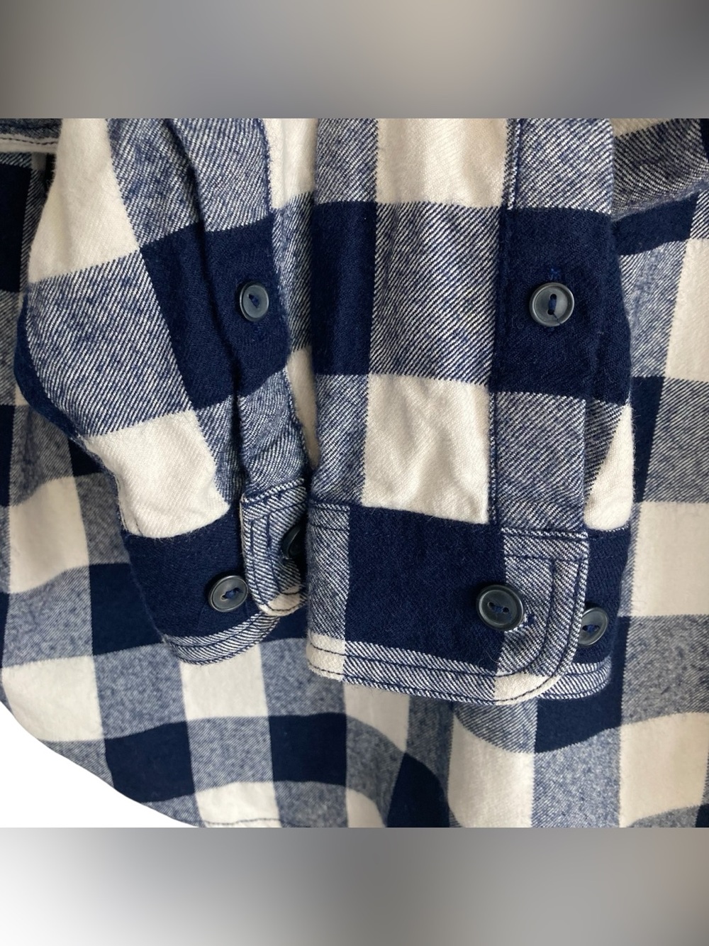 J.CREW Women's Navy and Cream Buffalo Check Plaid Half-Zip Shirt Shirt Jacket - Picture 9 of 13